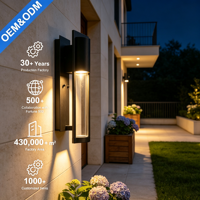 Applique murale LED étanche extérieure pour balcon et terrasse Base en aluminium Forme de cylindre