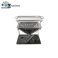 Réchaud de camping portable professionnel NB FAVR pour pique-nique, léger, pliable, argenté, barbecue