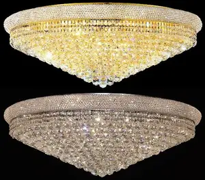 Fornitore della cina corona a forma di cristallo moderno lampade a soffitto cristallo filo supporti per il centro di nozze decorazione di cristallo plafoniera