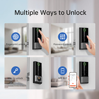 Serrure connectée intelligente Tuya Bluetooth Wifi Ttlock avec empreinte digitale, clavier numérique et sonnette intégrée