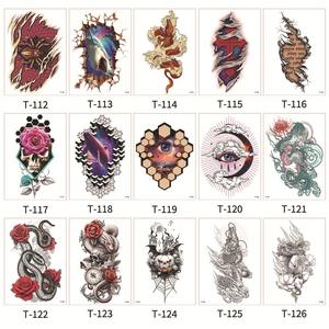 Usine En Gros <span class=keywords><strong>Temporaire</strong></span> Noir Coloré Autocollants De Tatouage Demi Bras Poitrine pour <span class=keywords><strong>Amazon</strong></span> Croquis Autocollants De Tatouage - Product Image 3