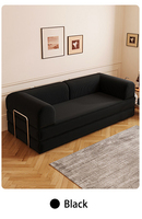 Canapé-lit sectionnel pliable design moderne et coloré, mobilier de salon extensible avec revêtement en velours, ensemble sous vide