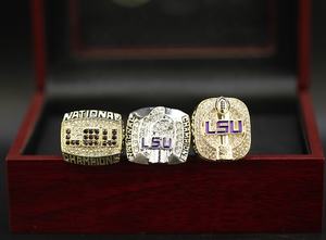 2003-2007 2019 LSU Campeonato Anel 3-Piece Set Louisiana University League Gemstone Anéis em Liga NCAA Jóias Material Principal - Product Image 2