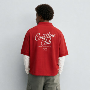 T-shirt OEM Vegan <span class=keywords><strong>Rouge</strong></span> Col V 70% Coton 220g Oversize avec Impression au Dos – Polos Vierge Performance pour Hommes - Product Image 2