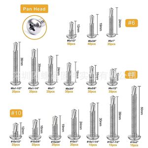 415Pcs 410 Stainless Steel Phillips Head Self <b>Drilling</b> Screws Set In Tool Case For Standard Use - Product Image 2