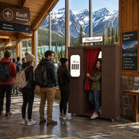 Nouvelle conception de photomaton en bois, photomaton commercial avec impression instantanée des photos, écran tactile