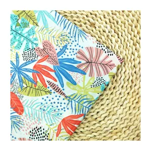 Хлопчатобумажная ткань с принтом листьев тропических пальм, листьев Гавайского узора, 100% поплин для летней одежды