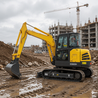 Excavator Medium Track E660H Alat Penggali Tanah Dengan Bucket Standar 0.3m³ untuk Pekerjaan Penggalian Kota