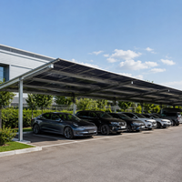 Vente en gros OEM de carport solaire résidentiel en alliage d'aluminium 6005-T5, étanche, double blanc et noir, inclinaison 0-60°, garantie 15 ans