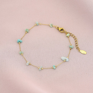 Nuovo Arrivo: Delicato Braccialetto Sottile in Acciaio al Titanio Antiossidante con Quarzo Rosa e Cristalli, Gioiello Estivo per Ragazze - Product Image 5
