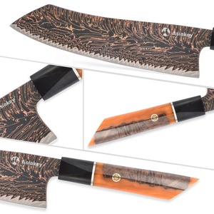 Ensemble de 5 couteaux de <span class=keywords><strong>chef</strong></span> en acier Damas Cu-Mai, 3 couleurs, avec manche en bois stabilisé et résine - Product Image 5