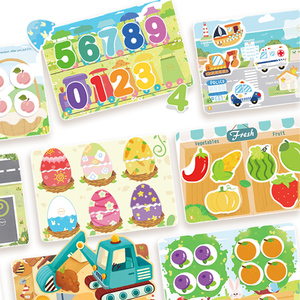 Montessori livre occupé Puzzle jeux assortis bricolage <span class=keywords><strong>apprentissage</strong></span> sensoriel Alphabet autocollant livres jouets éducatifs pour enfants garçons filles - Product Image 6