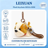 Porte-clés en peluche Bouledogue mignon, pendentif chiot en peluche doux, avec mousqueton et cordon, pour sac à dos, décoration de sac, cadeau pour femmes et amies
