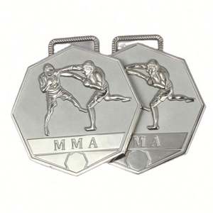 Medalla Deportiva de Boxeo MMA de Metal 3D en Latón Personalizada y Económica de Fábrica con Impresión en Serigrafía y Grabado para Uso Promocional - Product Image 1
