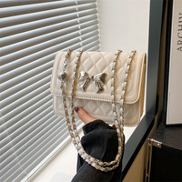 Sac à chaîne pour femme 2026, style coréen, nouvelle mode décontractée, personnalisé, en PU, avec coutures apparentes, bandoulière unique, forme carrée moyenne, tendance et minimaliste