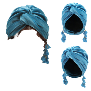 Couvre-chef en velours uni avec pompons pour femme, décontracté, pour le quotidien, les fêtes, le cyclisme, <span class=keywords><strong>tuban</strong></span> - Product Image 1