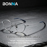 Lunettes de vue légères et durables en titane pur, monture optique vintage 81011 pour hommes et femmes, lunettes de prescription