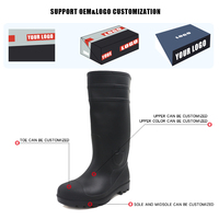 Bottes en PVC imperméables antidérapantes anti-écrasement unisexes hauteur genou pour extérieur réutilisables avec embout en acier et semelle intérieure en plastique pour l'agriculture