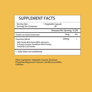 <b>Supplement</b> Manufacturer Liver Detox Vegan Capsules Milk Thistle Capsules with Choline Support Liver Health Promote Digestion - Product Image 2