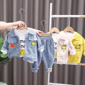 ملابس أطفال كاجوال للبيع بالجملة بدلة من ثلاث قطع سروال قصير بأكمام طويلة للخريف - Product Image 4