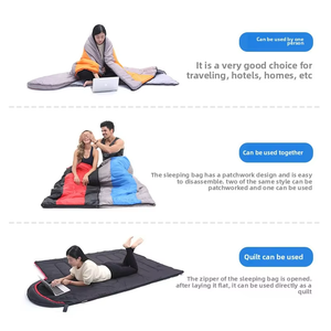 <span class=keywords><strong>Sac</strong></span> <span class=keywords><strong>de</strong></span> <span class=keywords><strong>couchage</strong></span> multifonctionnel 4-en-1, type enveloppe, avec capuche, imperméable, en polyester, coupleable, lavable en machine, fabrication OEM - Product Image 3