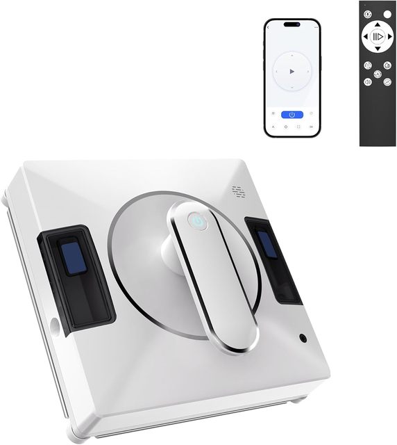 Window Cleaner Robot with Auto Water Spray, Automatic Cleaning Robot with Anti-Falling Laser Sensor Detection