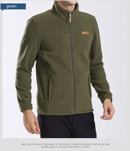 جاكيت شتوي غير رسمي مبطن بالصوف للرجال رياضي مخصص ، معطف دافئ بياقة قائمة بسحاب مع جيوب - Product Image 6