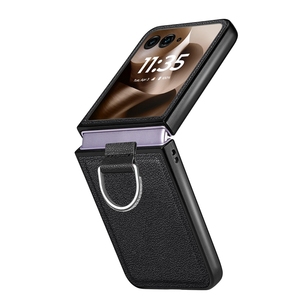 Lychee Skin Ring Holder coque de téléphone couverture arrière pour <span class=keywords><strong>Moto</strong></span> Razr 60/ Razr 60 Ultra, pour Galaxy Z Flip 5 étui de téléphone portable - Product Image 2