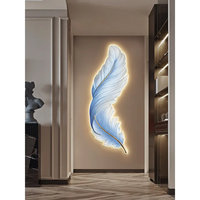 Applique murale moderne à plumes à LED Appliques murales d'intérieur Luminaire Salon Couloir Chambre Décoration Appliques murales