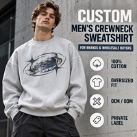 Sweat-shirt à col rond surdimensionné imprimé sur mesure pour hommes, épaules tombantes, streetwear, pull-over, OEM, ODM, marque privée