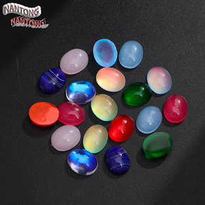 Strass ovales plats en résine de Nantong, taille moyenne, irisés, pour nail art et accessoires de bijouterie DIY - Product Image 4