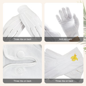Guantes DE SEGURIDAD biodegradables de algodón para ceremonia, terapia, eventos ceremoniales, desfiles funerarios, Banda de Marcha masónica, guantes de trabajo - Product Image 4
