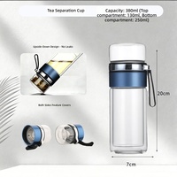 Tasse à thé en verre borosilicate à double paroi moderne, grande capacité, tasse de voyage pour le bureau et la maison