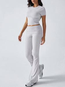 Conjunto de Dos Piezas para Mujer <span class=keywords><strong>Shein</strong></span> 2026, Top Sexy y <span class=keywords><strong>Pantalones</strong></span> <span class=keywords><strong>Cortos</strong></span> Deportivos, Estilo Casual, Color Sólido, Ajustado, para Yoga - Product Image 5