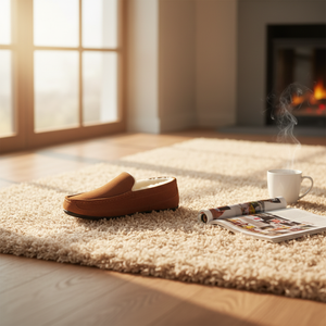 Real Suede Leather Sheepskin Fur Lining <strong>Moccasin</strong> Plush <strong>Slippers</strong> for Women and <strong>Men</strong> - Product Image 4