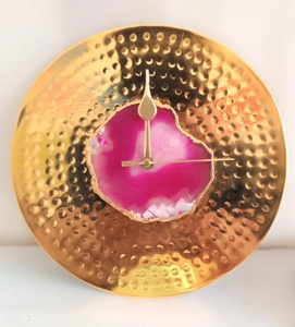 Gold Hammered Metal <b>Wall</b> <b>Clock</b> - Product Image 1