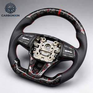 Volante de Cuero y Fibra de Carbono Forjado y Calefactado Personalizado para Hyundai Genesis G70 G80 Coupé 2.0t 3.3t 3.8t 2019 2022 - Product Image 3