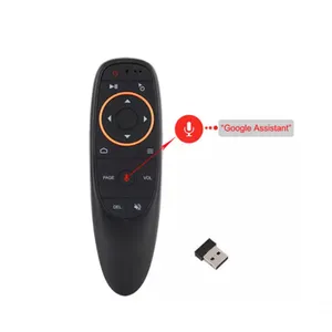 Controle remoto g10 g10s pro de voz, controle remoto de 2.4g, sem fio, ir mouse para android tv box hk1 h96 max x96 mini