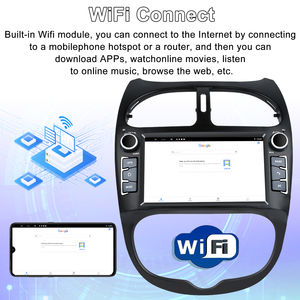 Système de navigation GPS Reako Android 4Core Radio multimédia pour Peugeot <span class=keywords><strong>206</strong></span> 206CC 206SW 2000-2008 Support caméra de recul - Product Image 5