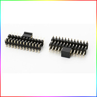 Conector de Cabeza de Pin 1.0/1.27/2.0/2.54mm de Cobre Chapado en Oro de Doble Fila Recto y Curvo para Uso en PCB SMT 1000V 2A