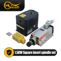 [Stock UE] Kit de broche carrée refroidie par air 1,5 kW 24000 tr/min |   Moteur de broche CNC ER11 avec variateur de fréquence (VFD) assorti