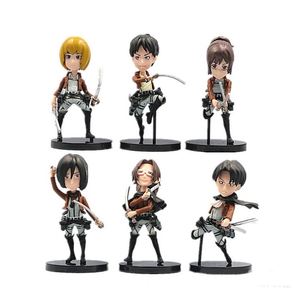 Set de 6 Muñecos de Ataque a los <span class=keywords><strong>Titanes</strong></span>, Versión Q, Shingeki No Kyojin, Modelo de Decoración de PVC, Figuras de Acción de Anime - Product Image 5