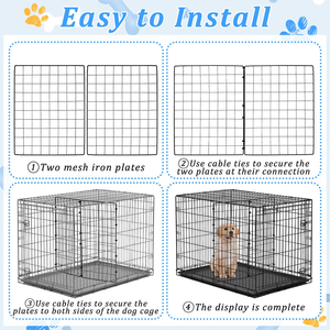 Double Door Indoor Outdoor Pet Dog Kennel Crate Cage With Black Metal Foldable Heavy Duty Large Dog Cages Metal Kennels - Product Image 3