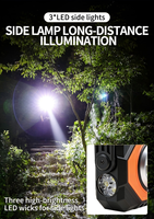 Tragbare Solar-COB-LED-Arbeitsleuchte Wiederaufladbar mit Magnethaken Dimmbar Multifunktional Powerbank-Lampe für Werkstatt und Garage