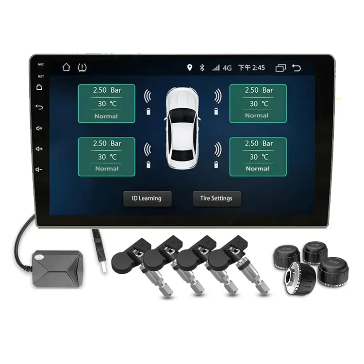 جديد خيارات خارجية/ مدمجة نظام مراقبة ضغط الإطارات TPMS للمركبات شاشة عرض ضغط الإطارات للسيارات لنظام أندرويد