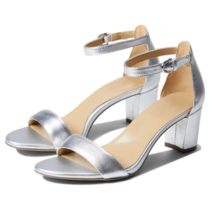 Prezzo all'ingrosso da donna <span class=keywords><strong>sandali</strong></span> da ufficio con tacco basso in pelle argentata Sexy da donna con cinturino alla caviglia comodo <span class=keywords><strong>sandali</strong></span> - Product Image 1