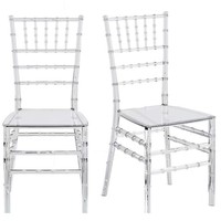 Chaises de salle à manger en cristal de banquet de chaise impériale en acrylique transparent chaises de cour de mode d'hôtel de luxe léger français
