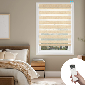 SAMADHI Customized Durable Electric Vertical Roller <b>Shades</b> Zebra Blinds Style Modern Design Built-In Installation Polyester Fast - Product Image 1