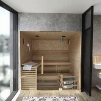 Sauna infrarouge sec pour 2 personnes en bois de cèdre massif Chuoji, design moderne, écologique, chauffage électrique, commande par ordinateur