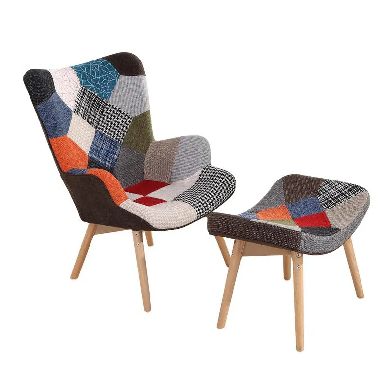 Cadeiras de sala de estar com sofá giratório de luxo moderno e luxuoso com base em forma de quatro estrelas